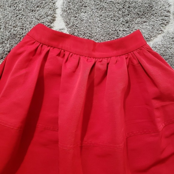 Express High Waist Midi A-Line Red Skirt Size 0 - Picture 4 of 6